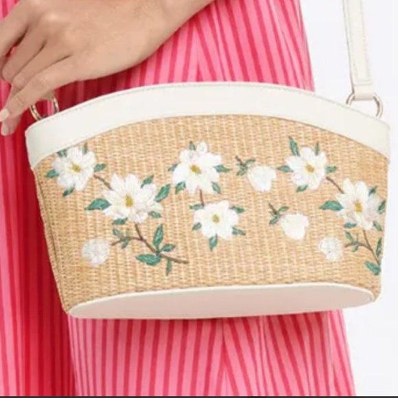 NWT Draper James Emma White Willow Embroidered Crossbody Handbag - Picture 8 of 8